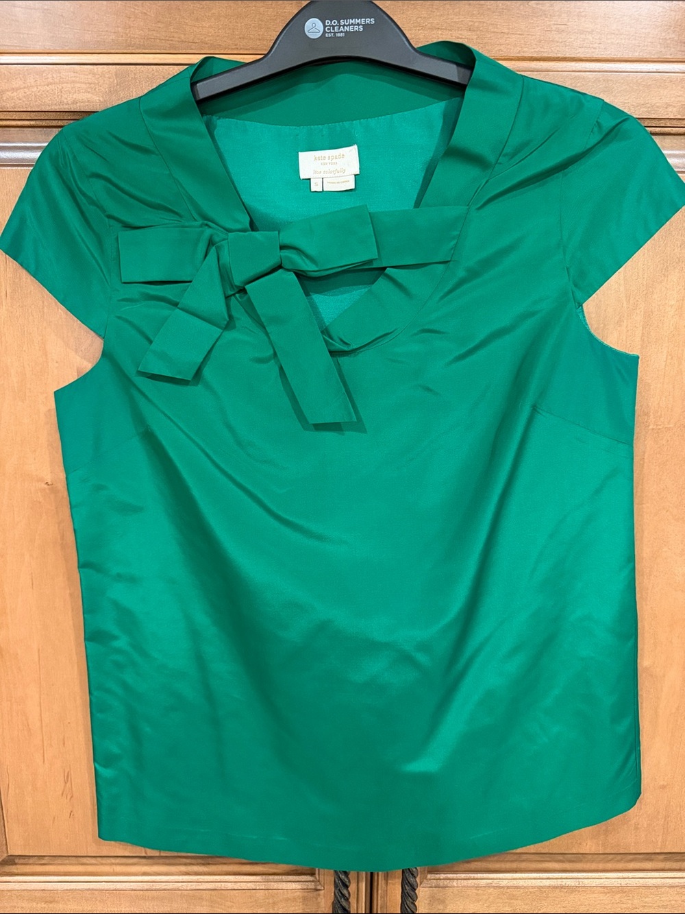 Kate Spade Silk Mariel Top Esmerald Green Size Small